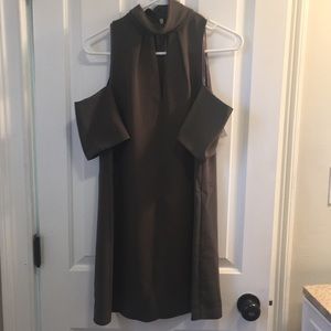 Topshop olive mini dress with cutout sleeves